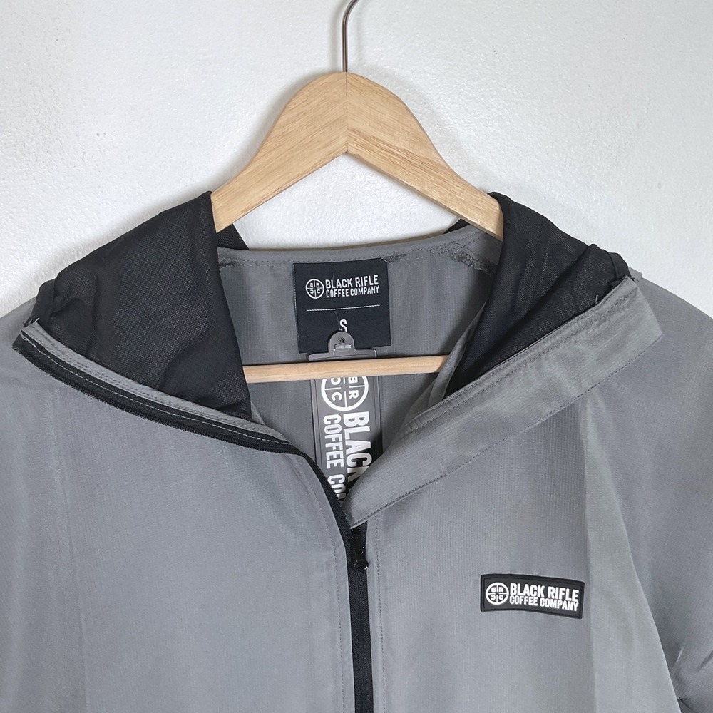Black Rifle Coffee Company Packable Anorak Windbreaker Gunmetal SMALL - Picture 2 of 12